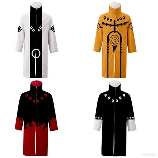 Naruto Jacket Cosplay Long Sleeve Unisex Tops Tees Casual Cloak Kakashi Itachi Obito Costume Halloween Plus Size Anime