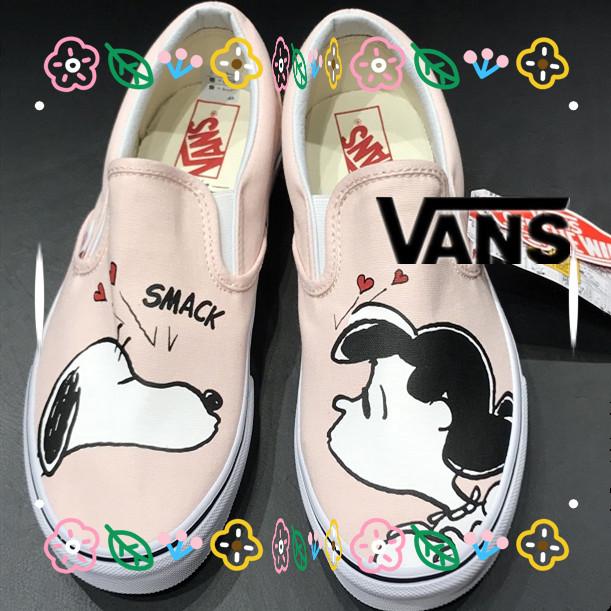 0riginal Vans X cacahuetes Slip-on Snoopy corte bajo de los hombres de las mujeres zapatos Casual zapatillas de deporte zapatos de lona (1)
