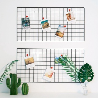 [lotuss] Ins Iron Grid Photo Wall Multifunction Wall Palette Photo Display Decoration (6)