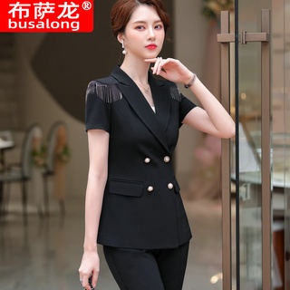 2021 summer short sleeve fashion temperament women's clothing OL business suit jacket business formal wear work clothes (4)