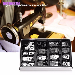 [twospecial] 16 pzs juego de prensatelas para máquina de coser doméstica/juego de pies de dobladillo