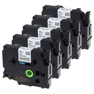 5 unids/Pack compatible Brother label tape TZe-241 negro sobre blanco 18 mm PT-1300, PT-1400, PT-1400, PT-1500PC, PT-1600, PT-1600