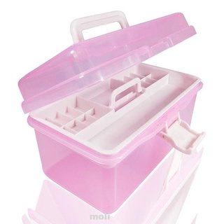 Caja de almacenamiento de plástico de 2 capas, ''* '''dos Kit de manicura para herramientas de diseño de uñas/organización en casa