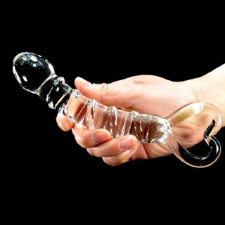 Broma Juguetes Transparente Cristal Vidrio Masajeador Doble Cabeza Anal Ano Plug Estimulación Juguete Para Parejas Amantes (1)