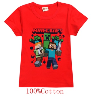 Minecraft impresión de dibujos animados de los niños de la moda de manga corta camisetas ropa niños niñas verano Casual de manga corta camiseta ropa camisetas