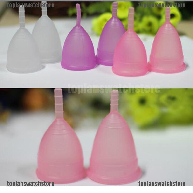 Taza reutilizable de silicona médica suave periodo Menstrual rosa/púrpura/Transparen