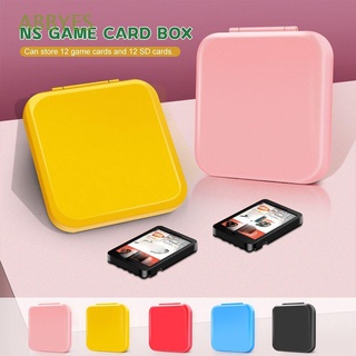 ABBYES Plastic Game Card Storage Box For NS Game Card Hard Shell Memory Card Case SD Crad Storage Case TF Card Case Carry Cartridge Shockproof 12 In 1 Game Accessories Storage Box/Multicolor