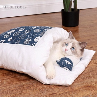 Herramienta extraíble gato perros cama invierno cálido gatito casa gatos saco de dormir perrera [Alo]