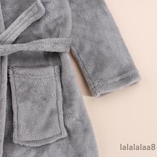 Laa8-yh Unisex niños con capucha vestido de dormir, manga larga gruesa bata de baño con sombrero de elefante (6)