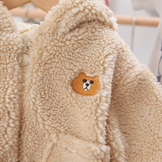 Ropa de otoño e invierno para niños2020Nueva chaqueta informal de estilo coreano para niños con forro polar acolchado cálido (8)