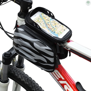 bolsa de manillar de bicicleta de pantalla táctil impermeable marco frontal tubo superior bolsa de bicicleta doble alforja pack de gran capacidad ciclismo bolsa de almacenamiento frontal