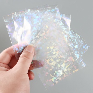 yolifee - fundas para tarjetas intermitentes, diseño de película protectora láser, bolsa holográfica, 65 x 90 mm, bolsas de almacenamiento, pequeñas estrellas para tarjetas ygo (7)