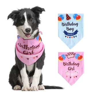 Bufanda Triangular con estampado De letras Feliz cumpleaños/accesorios Para perros/Gatos