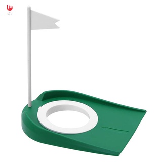 alfombra de golf para poner taza verde práctica de poner agujeros de entrenamiento ayudas con agujero ajustable bandera blanca para interior al aire libre