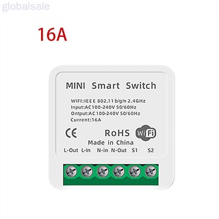 Módulo de interruptor inteligente global Mini interruptor de Control remoto inalámbrico relé de casa Hotel WiFi interruptor inteligente, 16A