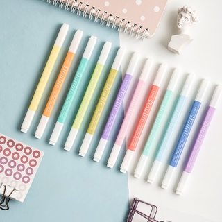 12 colores Pastel Color fluorescente marcador Set de doble punta Morandi Color caramelo rotulador