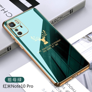 Redmi Note10Pro Teléfono Móvil Shell Lente Todo Incluido Anti-Gota Ultra Delgada Suave Alce Cabeza Cubierta Protectora Para