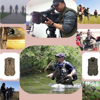 multi bolsillo fotografía pesca malla chaleco de caza al aire libre chaqueta de viaje l (5)