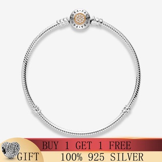 nuevo clásico oro y plata pulsera de plata esterlina 925 cadena de encanto pulseras para las mujeres auténtico encanto joyería hacer regalo