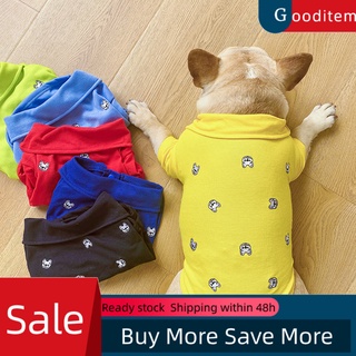gooditem pet camiseta impresión turndown cuello poliéster adorable cachorro blusa camisa para el verano