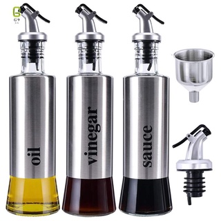 Olive Oil Dispenser Bottle 3Pack, 11Oz Glass Oil Vinegar Dispenser