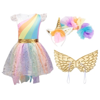 vestido de niña unicornio princesa vestidos disfraz de fiesta traje de halloween cosplay disfraz