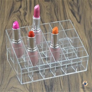 transparente acrílico 24 lápiz labial soporte de exhibición caso de la joyería caja de maquillaje organizador de la herramienta cosmética