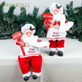 MILKBOLLL 32cm Funny Santa Claus Doll Happy New Year Xmas Tree Hanging Ornaments Chef Santa Figurine New Indoor Door Party Supplies Kids Gifts Christmas Decoration
