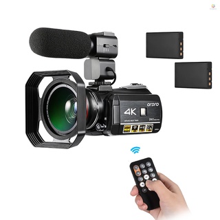 Funygame-ordro AC3 4K WiFi cámara de vídeo Digital videocámara DV grabadora 24MP 30X Zoom IR visión nocturna 3.1 pulgadas IPS LCD pantalla táctil con 2 baterías recargables + Extra 0.39X lente gran angular + micrófono externo + campana de lente