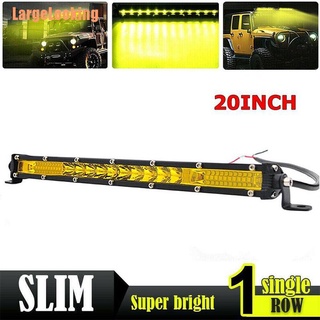 Largelooking * amarillo Ultra delgado 20" 200w de una sola fila LED luz de trabajo barra Offroad camión ámbar
