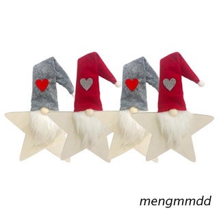 meng 4pcs gnomos navideños adornos hechos a mano escandinavo santa elfo colgante muñecas de peluche decoraciones de navidad