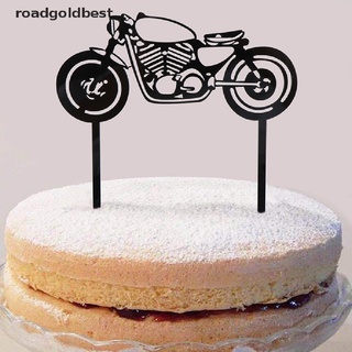 Rgj Motorcycle Happy Birthday Acrylic Cake Topper Gold for Wedding Birthday Party Best (6)