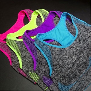 rg nuevas mujeres de secado rápido sujetador deportivo a prueba de golpes chaleco acolchado ropa interior yoga fitness