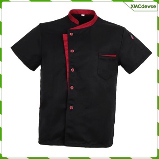 [xmcdewse] Women Mens Chef Jacket Coat Short Sleeves Hotel Kitchen Restaurant Uniform Tunic