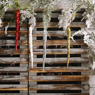 mitchell 13cm adornos colgantes plata falso carámbalo navidad simulación hielo rojo oro blanco año nuevo invierno 10 unids/12pcs decoración de árbol de navidad