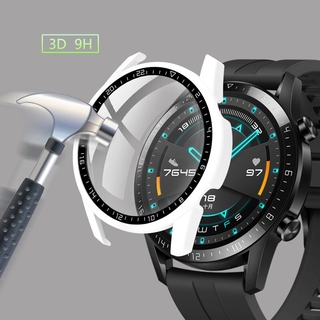 Para Huawei Watch GT 2 46 mm Caso Protector Reloj GT2 PC Duro + Vidrio Todo Alrededor De Pantalla Cubierta Parachoques (1)