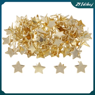 100 piezas de cabeza de estrella de metal brad sujetador de papel adornos para niños cardmaking scrapbooking arte artesanía 14mm oro