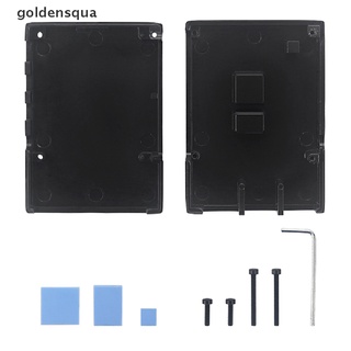 [goldensqua] para geeekpi raspberry pi 4 cnc aluminio caso con ventilador disipadores de calor para pi 4b [goldensqua]