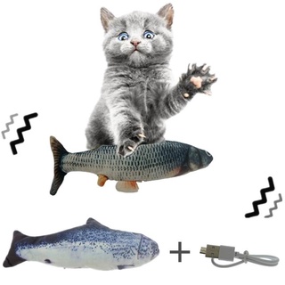 Juguete de pez gato de 30cm, carga USB eléctrica, simulación de baile, gato, juguete de tacón alto, movimiento flexible, pez, pez electrónico para gatos, juguetes