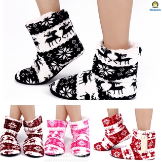 Adulto navidad caliente zapatillas antideslizantes calcetines Wearable suave lana pinza zapatos