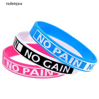 isdeiqsu 1PC “No Pain No Gain”Elastic Inspirational Motivational Silicone Rubber Bracelet CL (3)