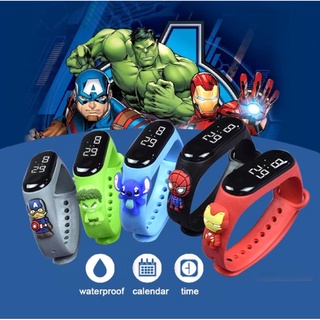 Reloj Electrónico Impermeable Para Niños Batman Superman Iron Man Diseño Pantalla LED (4)