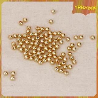 100 fotos perlas de perlas mujeres semillas de oro acrílico fiesta joyería suelta 4 mm