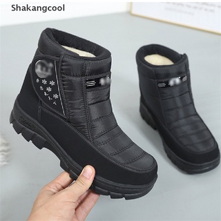 [SKC] Botas De Hombre 2021 Zapatos De Invierno Impermeables Antideslizantes Cálidas De Felpa Plana Nieve [Shakangcool] (1)