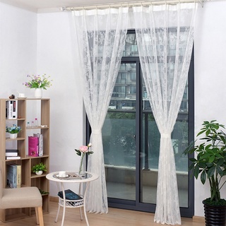 cortinas de encaje de tul gasa cortinas de insectos cama canopy red panel cortina de la hoja de la puerta de la ventana cortina blanca transparente para sala de estar