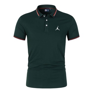 Jordan Summer Fashion Business Men's Shirt Lapel Polo Shirt Short Sleeve Man Tops M-4Xl In Stock 0160