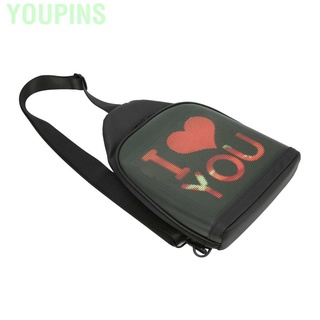 Youpins Sling Bag con pantalla LED multifuncional ajustable impermeable USB Power