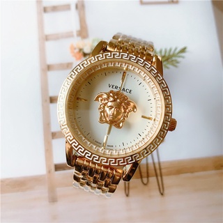 Versace Reloj Clásico Vintage De Acero Inoxidable Para Hombre Y Mujer Wanita Jam Tangan