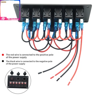 Cute_ Wide Compatibility Toggle Switch Panel 6 Gang Sensitive Rocker Switch Panel Backlight for Boat