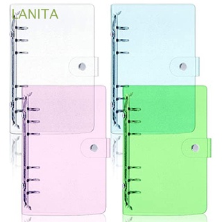 LANITA School Supplies Binder Cover Soft PVC Loose-Leaf Cover Notebook Cover Folder Binder Planner Cover Journals Cover A5 A6 A7 Stationery 6 Rings Binder Notebook Protector/Multicolor